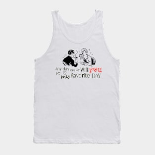 Vintage Retro Comic Illustration with Love Text Tank Top